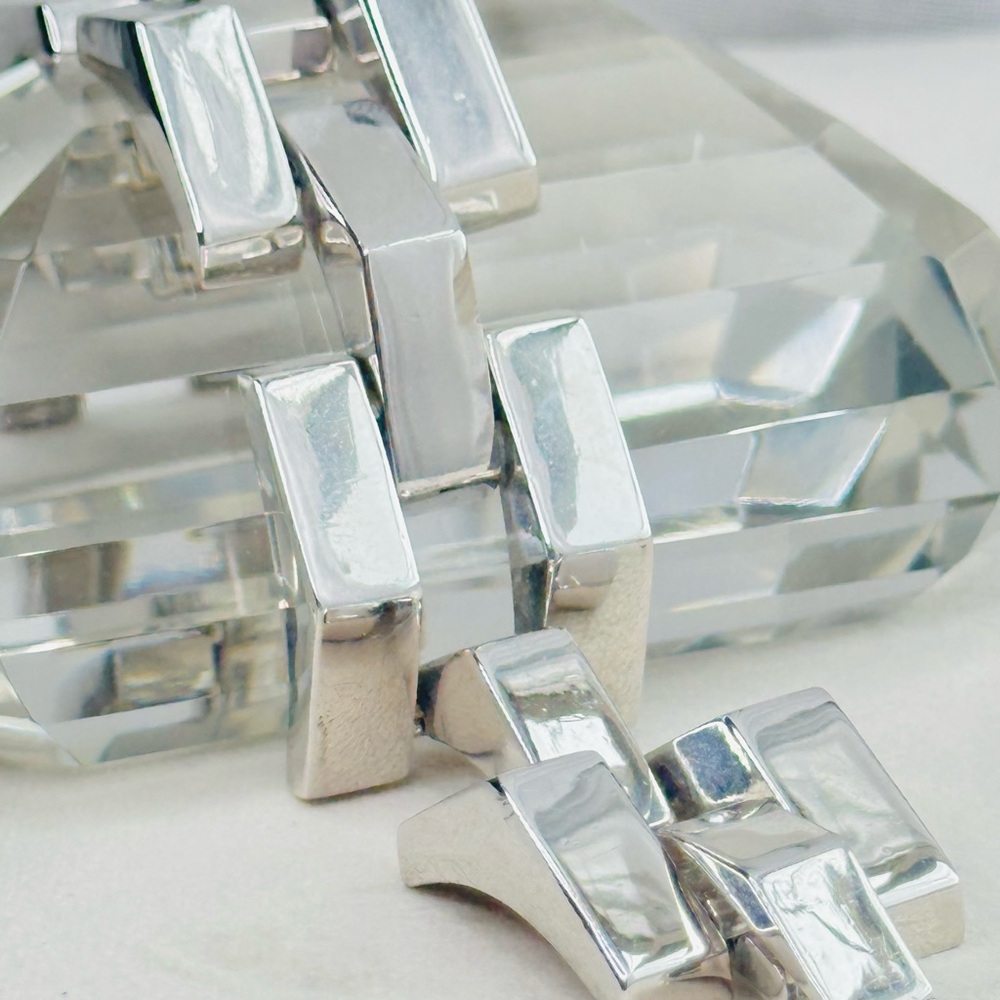 Stella & Dot Silver Statement Link Bracelet | Mod… - image 3